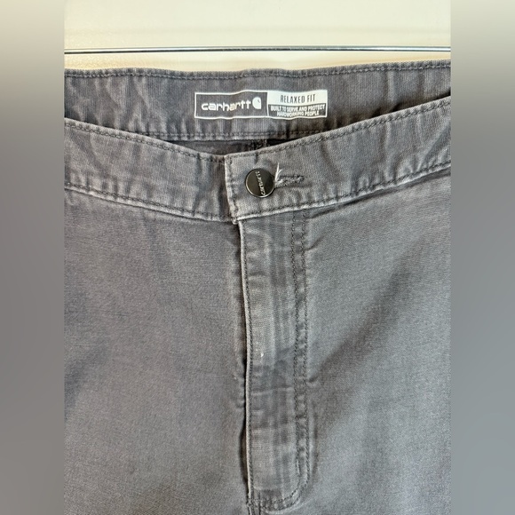 Carhartt Men’s Gray Rugged Flex Relaxed Fit Canvas Work Shorts - Size 40 - Picture 2 of 9